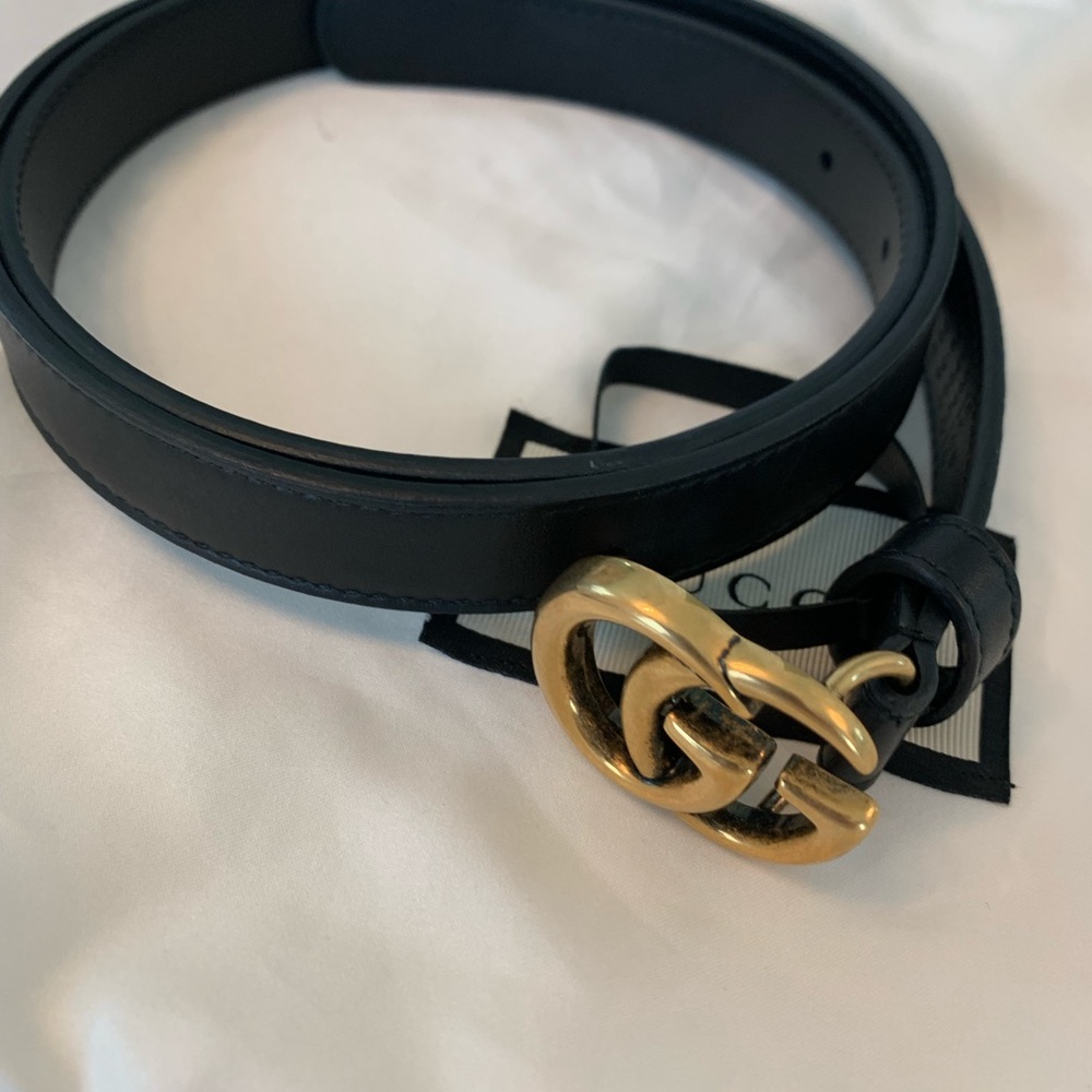 Gucci thin leather belt.  Size 36.